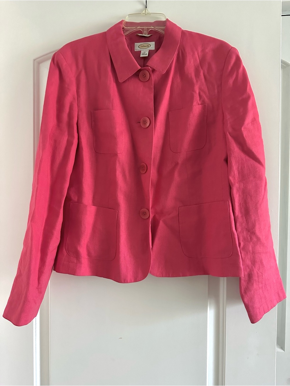 Talbots Bright Pink Button-Front Blazer